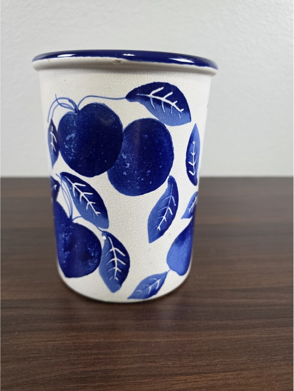 Ceramiche Alfa Blue and White Ceramic Container Made In Italy